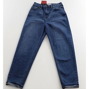 Women's High Rise Tapered Jeans Size 5 Blue Denim Mom Jeans High Waist